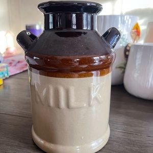 Rustic milk crock small table top size